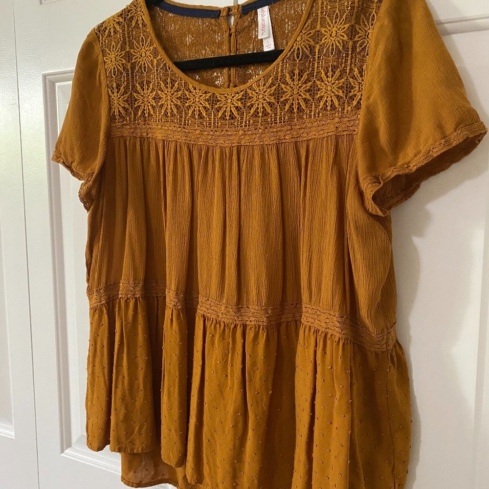 Boho Flowy Top with Lace Detail